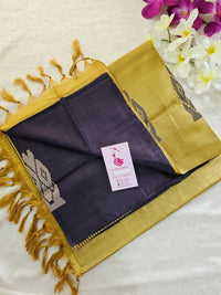 Deep Brown with Brown Pallu Handwoven Chinnalampattu Saree