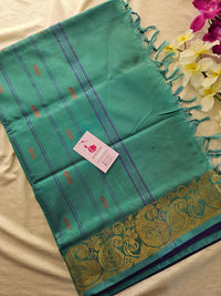 Violet with Sea Green Pallu Chinnalampattu Small Border Saree