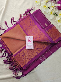 Dual Shade Brown cum Pink with Magenta Pink Pallu Chinnalampattu Small Border Saree