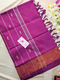 Dual Shade Brown cum Pink with Magenta Pink Pallu Chinnalampattu Small Border Saree