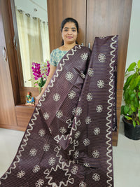 Bhagalpuri Silk Viscous with Batik Prints - Brown