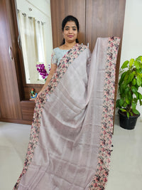 Crackle Silk Saree - Pastel Beige