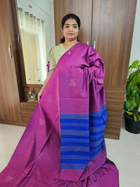 Semi Raw Silk - Purple with Blue