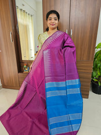 Semi Raw Silk - Purple with Blue