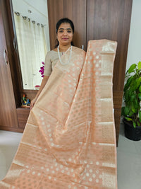 Classy Semi Banarasi Silk Sarees Pastel Shades - Peach