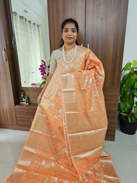 Classy Semi Banarasi Silk Sarees Pastel Shades - Orange