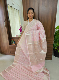 Classy Semi Banarasi Silk Sarees Pastel Shades - Baby Pink