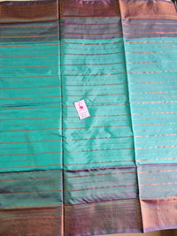 Sea Green with Purple Chinnalampattu Velthari Design Long Border Saree