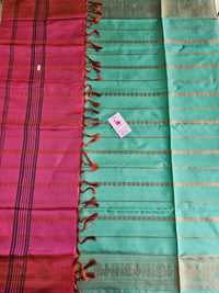 Sea Green with Pink Chinnalampattu Velthari Design Border Saree