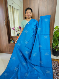 Semi Raw Silk - Blue with Royal Blue