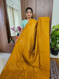 Semi Raw Silk - Mustard Yellow with Maroon