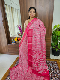 Semi Tussar Georgette with Zari Woven Saree Border - Pink