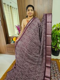 Semi Tussar Georgette with Zari Woven Saree Border - Dark Purple