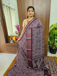 Semi Tussar Georgette with Zari Woven Saree Border - Dark Purple