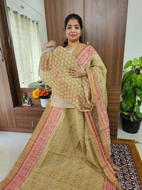 Semi Chanderi Saree - Mustard Yellow