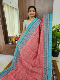 Semi Chanderi Saree - Red