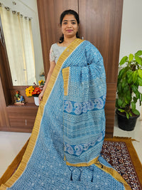 Semi Chanderi Saree - Blue