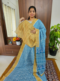 Semi Chanderi Saree - Blue