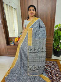 Semi Chanderi Saree - Black