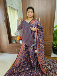 Semi Chanderi Saree - Purple