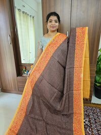 Semi Chanderi Saree - Brown