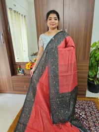 Semi Chanderi Saree -  Red