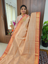 Cream with Red Lakshadeepam Handloom Kanchi Silk Cotton