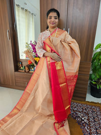 Cream with Red Lakshadeepam Handloom Kanchi Silk Cotton