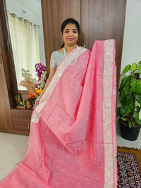 Organza Parsi Gara Saree  - Pink