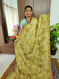 Tissue Linen with Kutch Embroidery Sarees - Mehndi  Green