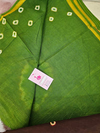 Madurai Sungadi Cotton Saree - Green with Brown