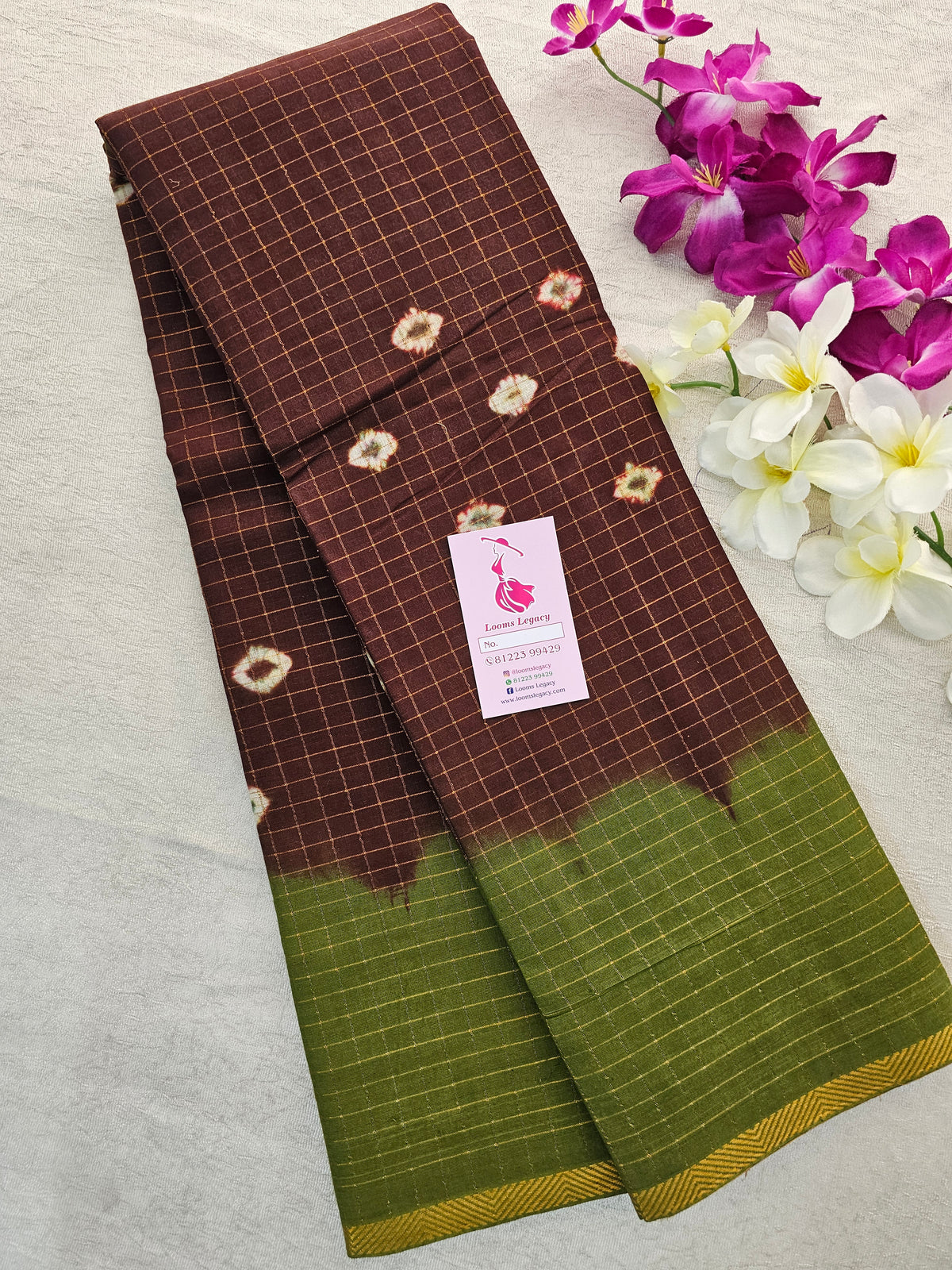 Madurai Sungadi Cotton Small Checks  Saree - Maroon with Green