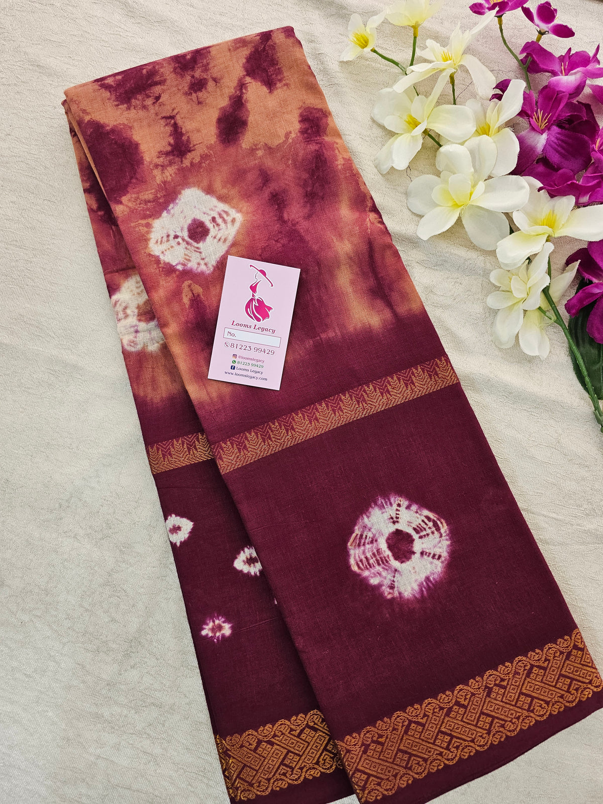 Madurai Sungadi Cotton Saree with Mayruri Border - Onion Pink with Maroon