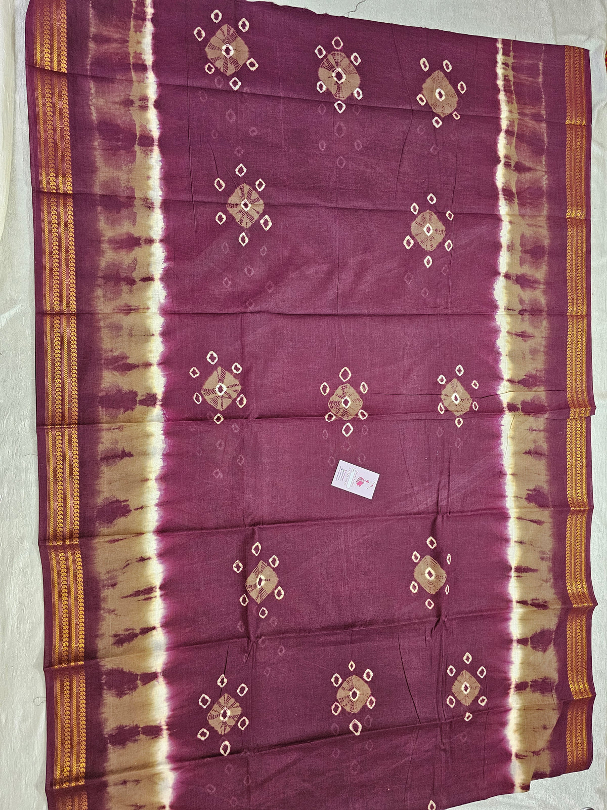 Madurai Sungadi Cotton Saree with Small Borders - Maroon with Grey