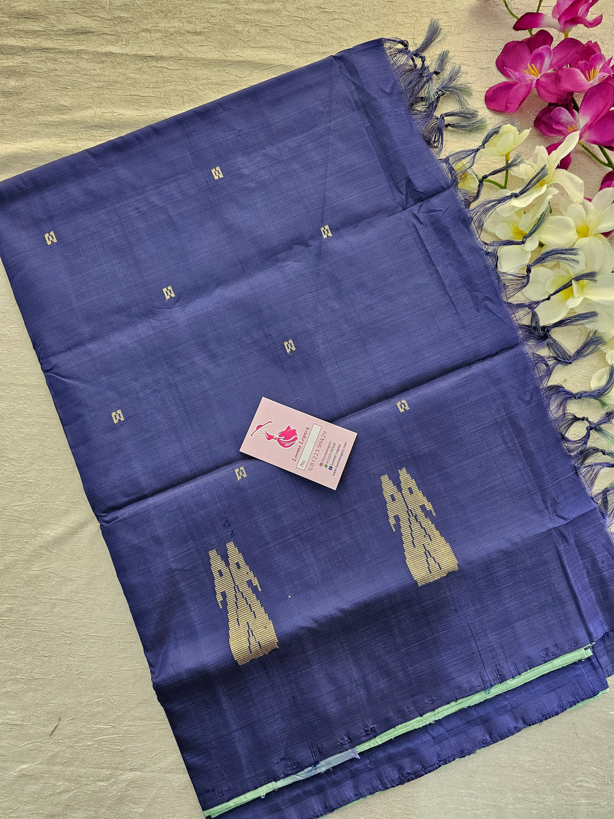 Sea Green with Blue  Pallu Handwoven Chinnalampattu Saree