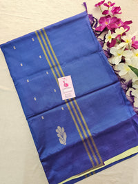 Lime Green with Peacock Blue  Handwoven Chinnalampattu Saree