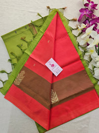 Red with Green Handwoven Chinnalampattu Saree