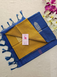 Brown with Blue Handwoven Chinnalampattu Saree