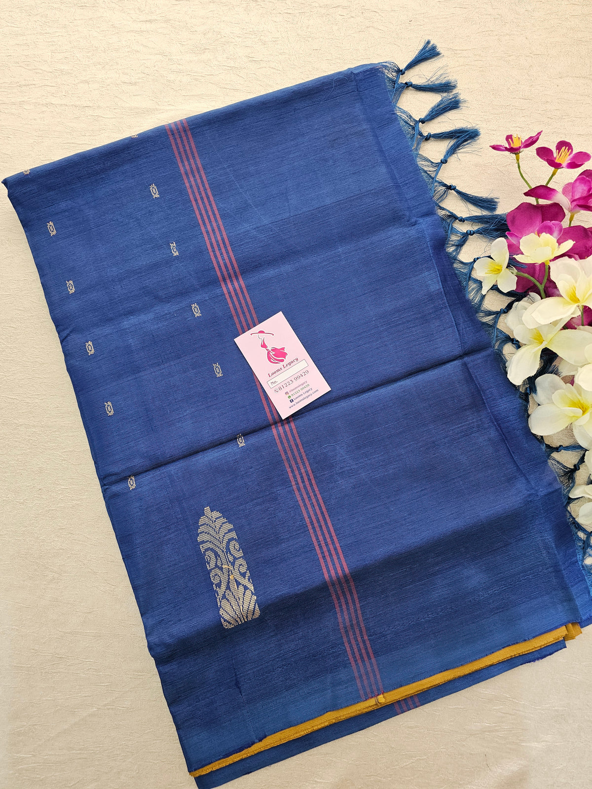 Brown with Blue Handwoven Chinnalampattu Saree