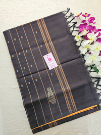 Orange with Brown Handwoven Chinnalampattu Saree