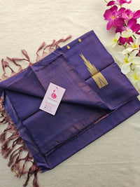 Monochrome Dark Blue Handwoven Chinnalampattu Saree