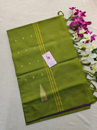 Purple with Green Border and Pallu Handwoven Chinnalampattu Saree