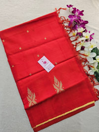 Sandal with Red Pallu Handwoven Chinnalampattu Saree