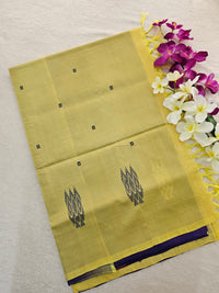 Violet with Lime Yellow Handwoven Chinnalampattu Saree