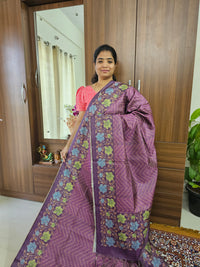 Semi Tussar with Striped Zari Weaving Saree -Purple