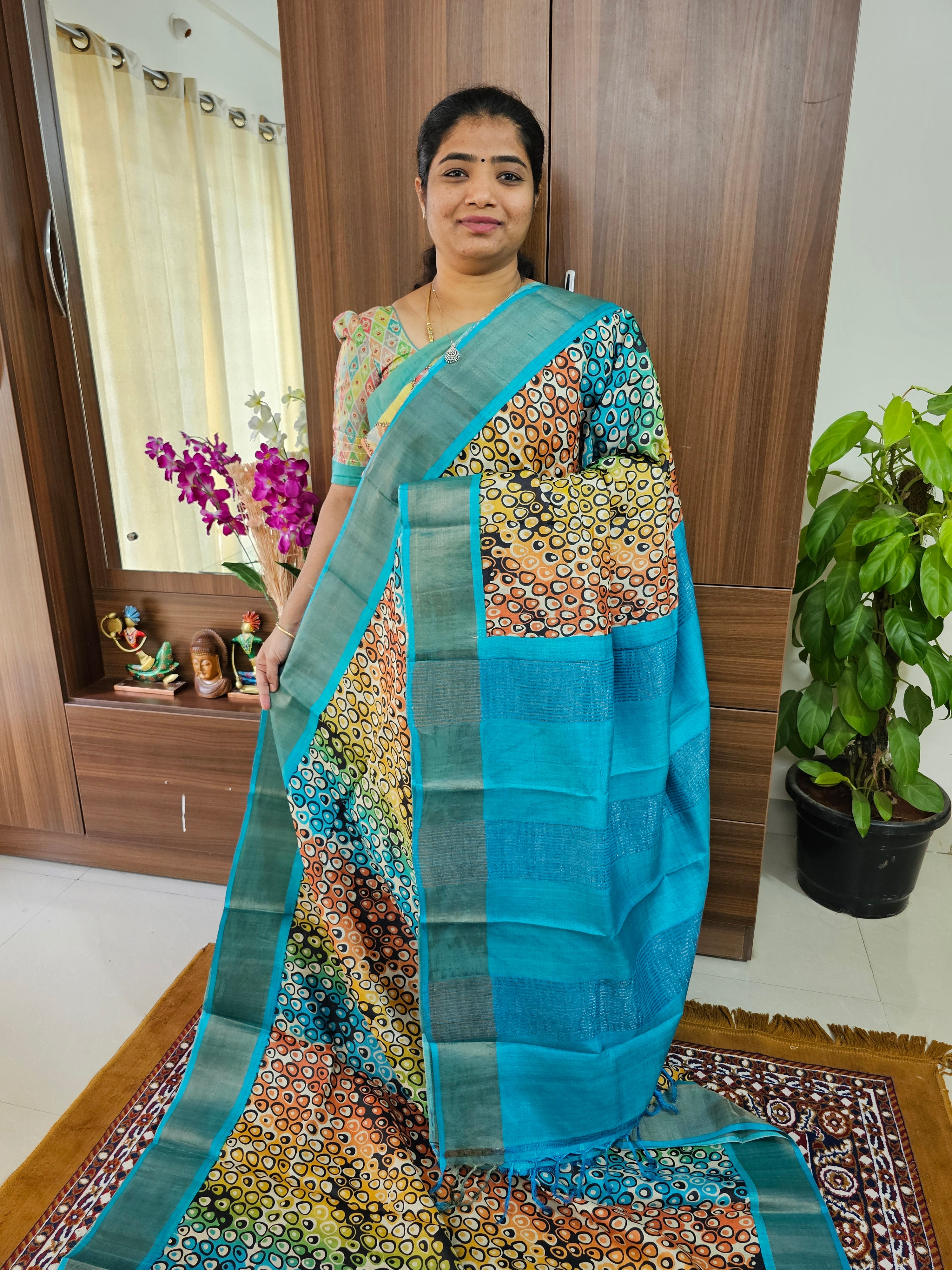 Tara - Pen Kalamkari Tussar Silk Saree – The Urban Doe