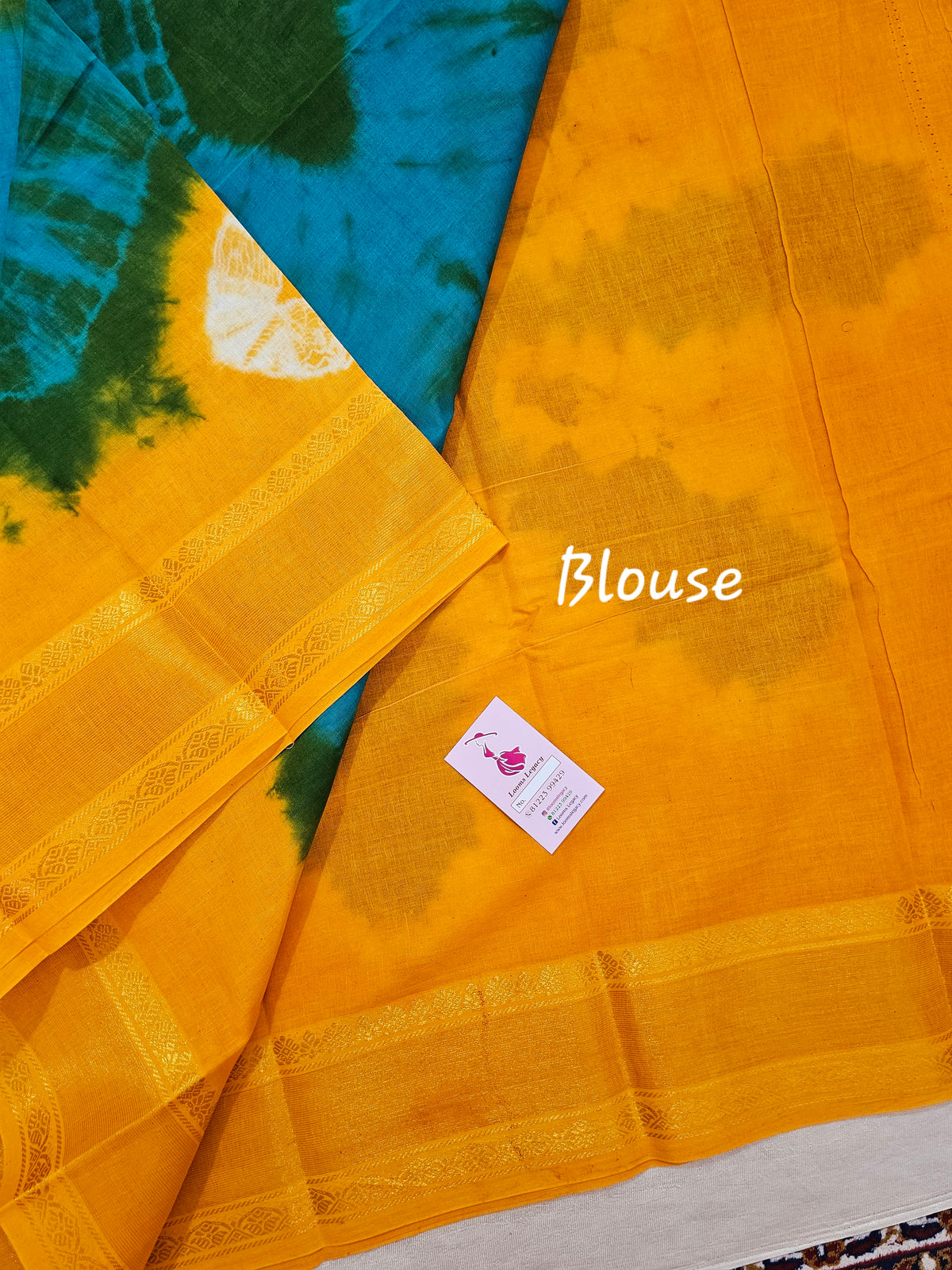 Madurai Sungadi Cotton Saree with Small Borders - Sky Blue with Yellow