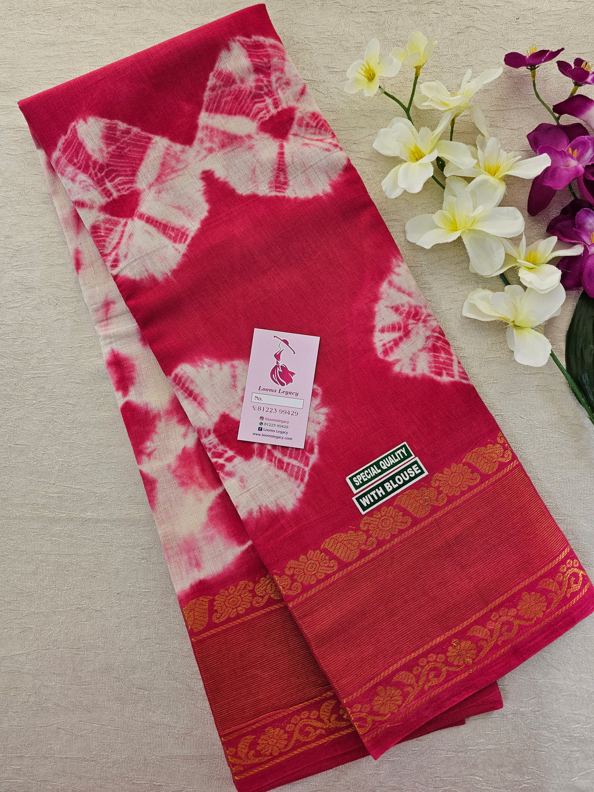 Madurai Sungadi Cotton Saree with Small Borders - Monochrome Pink