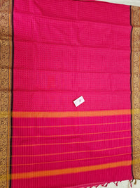 Pink with Purple Lakshadeepam Pattern Kanchi Cotton Sarees