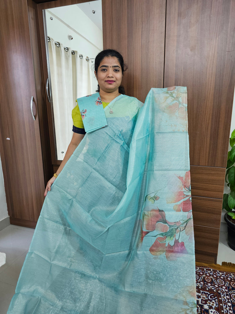 Tissue Saree - Blue